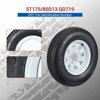 Trailer Tire On Rim, 13'' Trailer Tire - ST175/80D13 Tire & Wheel Assembly (5 Lug 4.5''), Load Range C 6 Ply White Spoke Rim - 3 of 4