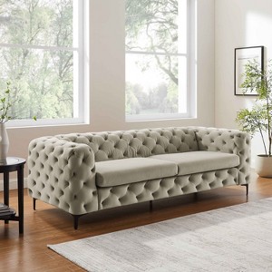 MINIMORE Modern Style Ghaleb 93.3"W  3Seater Square Arms Chesterfield Sofa - 1 of 4