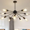 Runesay Chandeliers 10-Light, Modern Pendant Lighting, Vintage Ceiling Light Fixture, Starburst Hanging Light, E26 Base, Black - 4 of 4