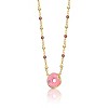 Guili 14K Gold Plated Pink Donut Solitaire Necklace Offers a Sweet and Playful Touch with a Fun Pop of Color for Casual, Everyday Styling - 2 of 2