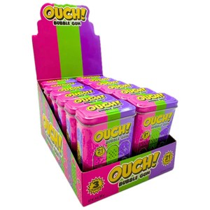 Ouch! Bubble Gum – 2oz Tin | Available in 1 Pack, 3 Pack, 12 Pack | ‘90s Nostalgia Candy in Watermelon, Strawberry & Grape - 1 of 4