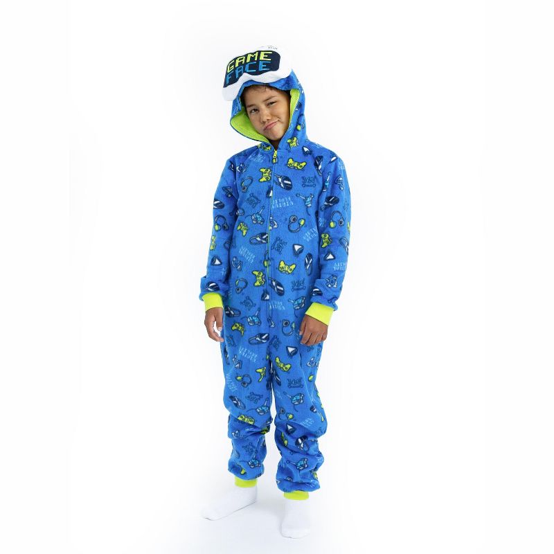 Sleep On It Boys Zip-Up Hooded Sleeper Pajama with Built Up 3D Character Hood, 6 of 9
