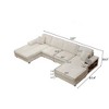 137" Oversized Corduroy U-Shaped Sectional Sofa with Double Chaise and Armrest Storage - 4 of 4