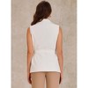 Allegra K Women's Fashion Button Up Belt V Neck Sleeveless Suit Vest - 3 of 4