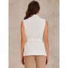 Allegra K Women's Fashion Button Up Belt V Neck Sleeveless Suit Vest - image 3 of 4