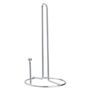 Juvale Countertop Paper Towel Holder for Kitchen Organization, Vertical Stainless Steel Holder for Home Décor, withTension Arm, Weighted Base, 6x12 in