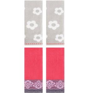 REGALWOVEN 4 Pcs Cute Floral Pattern Soft Absorbent Hand Towel for Bathroom - 1 of 4