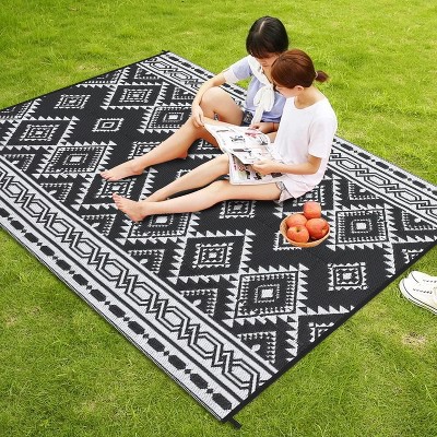 Garvee Reversible Mats, Bohemia Plastic Straw Rug, Large Floor Mat for Outdoors