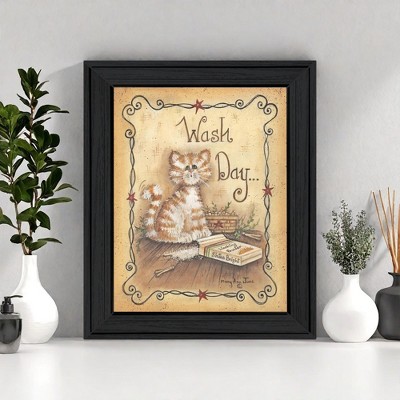 ChicFurnit Wall Art Wash Day Framed Print Minimalist Black Frame for Living Room, Multicolor, 10"*1"*12"