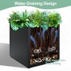 TUYOHW Metal Planter Box, Rectangular Planter Box with Drainage Holes, Large Planters with Removable Shelf for Outdoor Plants, Black - 4 of 4