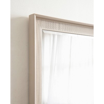 Kobert 20" x 30" Natural Linen Texture Rectangular Wall Mirror