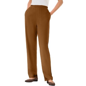 Woman Within Plus Size Tall 7-Day Knit Straight Leg Pant - 1 of 4