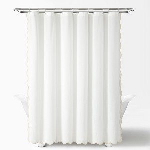 Lush Decor Coastal Chic Scallop Edge Shower Curtain - 1 of 4