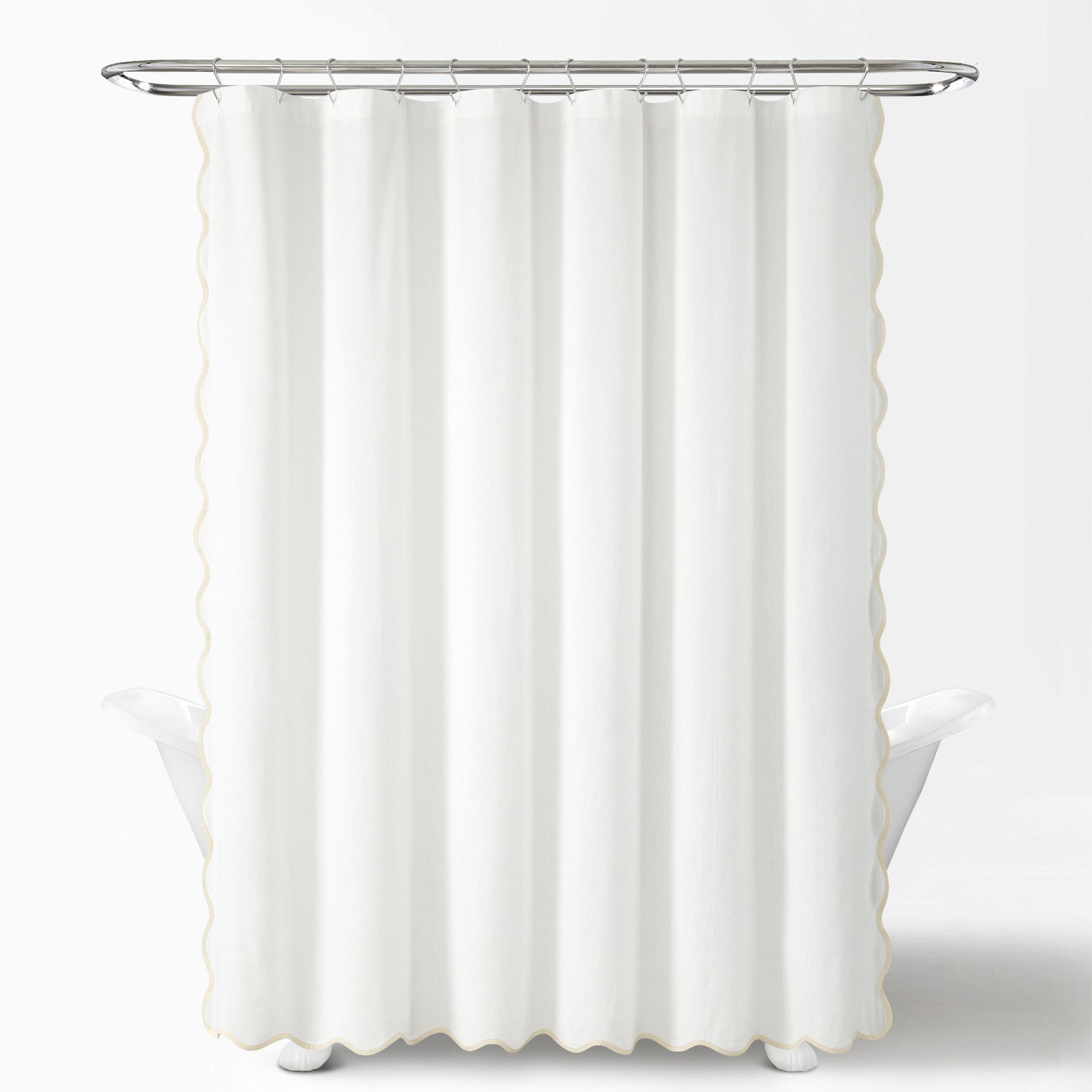 Lush Decor Coastal Chic Scallop Edge Shower Curtain