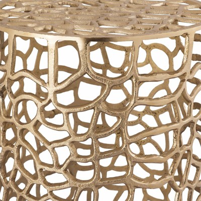 Sophia Tiny Round Gold Aluminum Accent Table