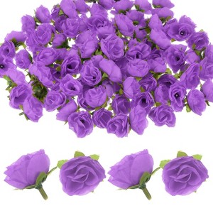 Unique Bargains Silk Plastic Small Faux Rose Artificial Flower Heads 1.2 inch - 1 of 4
