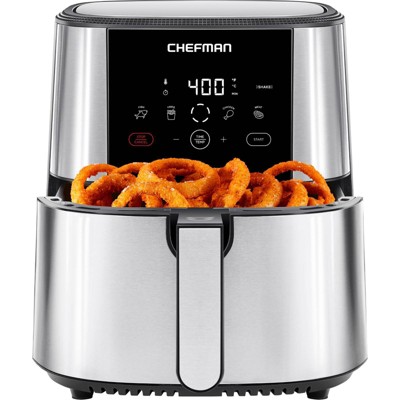 Chefman Turbofry 8qt Air Fryer with Digital Controls - Stainless Steel: Nonstick, Automatic Shut-Off, Dishwasher-Safe