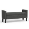 Glenwillow Home Upholstered Storage Bench with Track Arms and Wood Legs - 4 of 4
