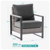 Sonkuki 2 Piece Wicker Patio Chairs Set, All-Weather PE Rattan Wicker Chair Patio Conversation Couch with Cushion - 3 of 4