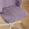 GlasFlength Task and Office Chairs Modern Plush Swivel Chair with Ergonomic Support Simple Design for Home Office, Purple, 21.5"*22.5"*31.9" - 3 of 4