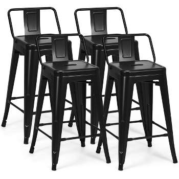 COSTWAY Bar Stools Set of 4, 24-Inch Height Backless Counter Stool wit –  AERii