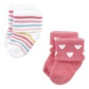 Hudson Baby Infant Girls Cotton Rich Newborn and Terry Socks, Modern Rainbow - 3 of 4