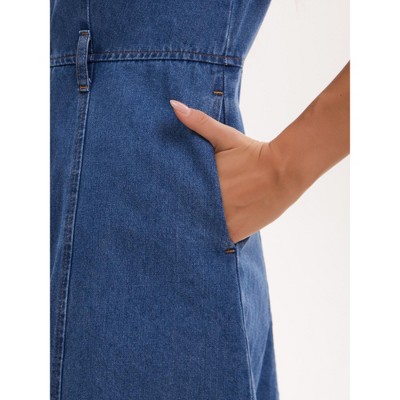 Женские платья INSPIRE CHIC Women's Denim Button Down Short Sleeve Belted Casual Jean Shirt Dresses Medium Blue — фото 4