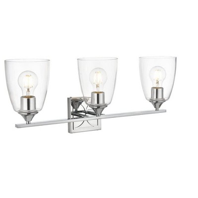 Elegant Lighting Harris 3 light Chrome and Clear Bath Sconce