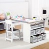 Kids Art Table with Storage Desk, 2 Chairs, and Portable Supply Organizer, Wooden Craft Table for Drawing, Activities, and Study - 2 of 4