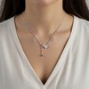 Anna-Kaci Women's Gourd Pendant Necklace with Drop Gem Accent and Delicate Chain Design - Silver - 3 of 4