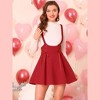 Allegra K Women's High Waist A-Line Lace Up Suspender Skirt - 3 of 4