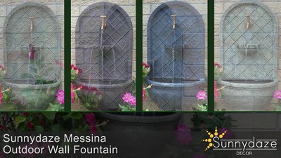 Messina Bronze Polystone Outdoor Wall Fountain, 27"H