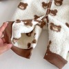 MyKids-Usa Winter Arrival Baby Cute Teddy Hooded Design Warm Fleece Rompers - 2 of 4