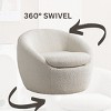 Modern Teddy Barrel Chair with Curved Back and Padded Seat, 360 Degree Rotation, Cozy Accent Armchair for Living Room or Bedroom-Tanpinhause - 2 of 4