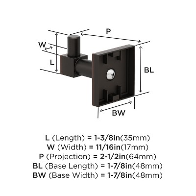 Oil-Rubbed Bronze Single Prong Wall Mounted Hook