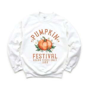 Simply Sage Market Women's Graphic Sweatshirt Pumpkin Gourd Vibes Only - 1 of 4