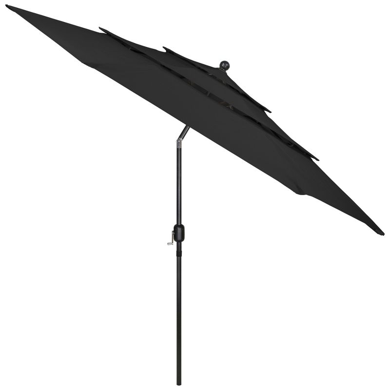 Northlight 9.75ft Outdoor Patio Market Umbrella with Hand Crank and Tilt, Black, 5 of 7