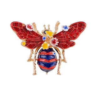 Anna-Kaci Crystal Rhinestone Bee Crystal Rhinestone Brooch Pin - Elegant Enamel Insect Flower Jewelry for Women & Men - 1 of 4