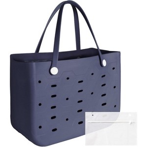 FATMOON Large Rubber Beach Bag for Men & Women, Large Capacity Travel Tote Bag for the Beach Boat Pool - 1 of 4