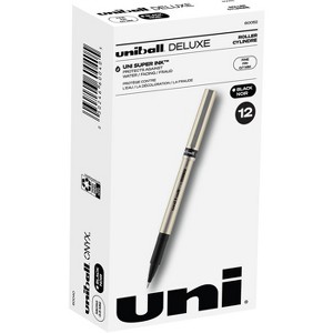 uniball Deluxe Rollerball Pens Fine Pen Point 0.7 mm Pen Point Size Black Champagne Barrel - Pack of 12 - 1 of 4