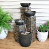 Sunnydaze 34"H Electric Polyresin Staggered Bowls Tiered Outdoor Water Fountain with LED Lights - image 3 of 4