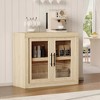 35.4 Inch Modern Sideboard with 2 Doors - Wood Coffee Bar, Free Standing Buffet,Media Console and Credenza for Living Room, Kitchen or Hallway - 4 of 4