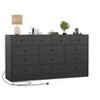 12 Drawer Dresser for Bedroom, 61 Inch Wood Dresser with Power Outlet, Wide Dresser Chest of Drawers - 3 of 3