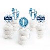 Big Dot of Happiness Blue Elegant Cross - Dessert Cupcake Toppers - Boy Religious Party Clear Treat Picks - Set of 24 - 2 of 4