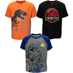 Jurassic World Jurassic Park T-Rex Blue Dinosaur 3 Pack Pullover T-Shirts Little Kid to Big Kid - 1 of 4