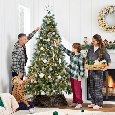 6ft Frosted Pine Christmas Tree with Multicolor LED Lights