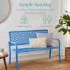 Best Choice Products Indoor Outdoor Steel Garden Bench w/ Geometric Backrest, Foot Levelers - 3 of 4