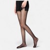 Anna-Kaci Women's Sheer Black Tights with Allover Polka Dot Pattern and Reinforced Toe Detail - Black - 2 of 4