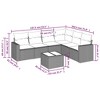 vidaXL 7 Piece Patio Sofa Set with Cushions - Brown and Cream With Table - 3 of 4