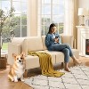 Oversize Velvet Sofa Couch - 76" Comfy Loveseat with Extra Deep Seats & Removable Pillows, Beige - 3 of 4